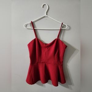 Red streetwear society peplum top